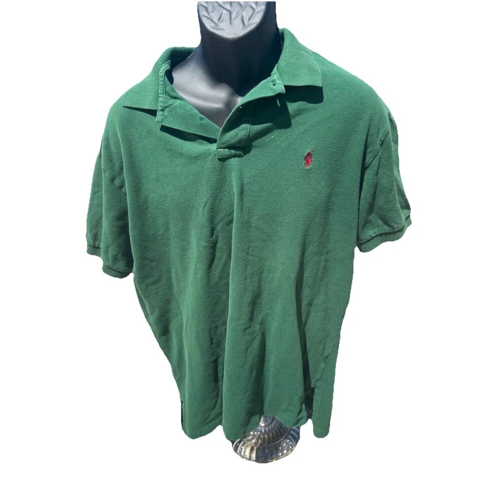 Ralph Lauren Polo Men’s SZ XL Green Short Sleeve Shirt 100% Cotton (AF28)